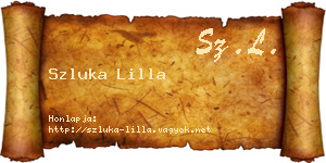 Szluka Lilla névjegykártya
